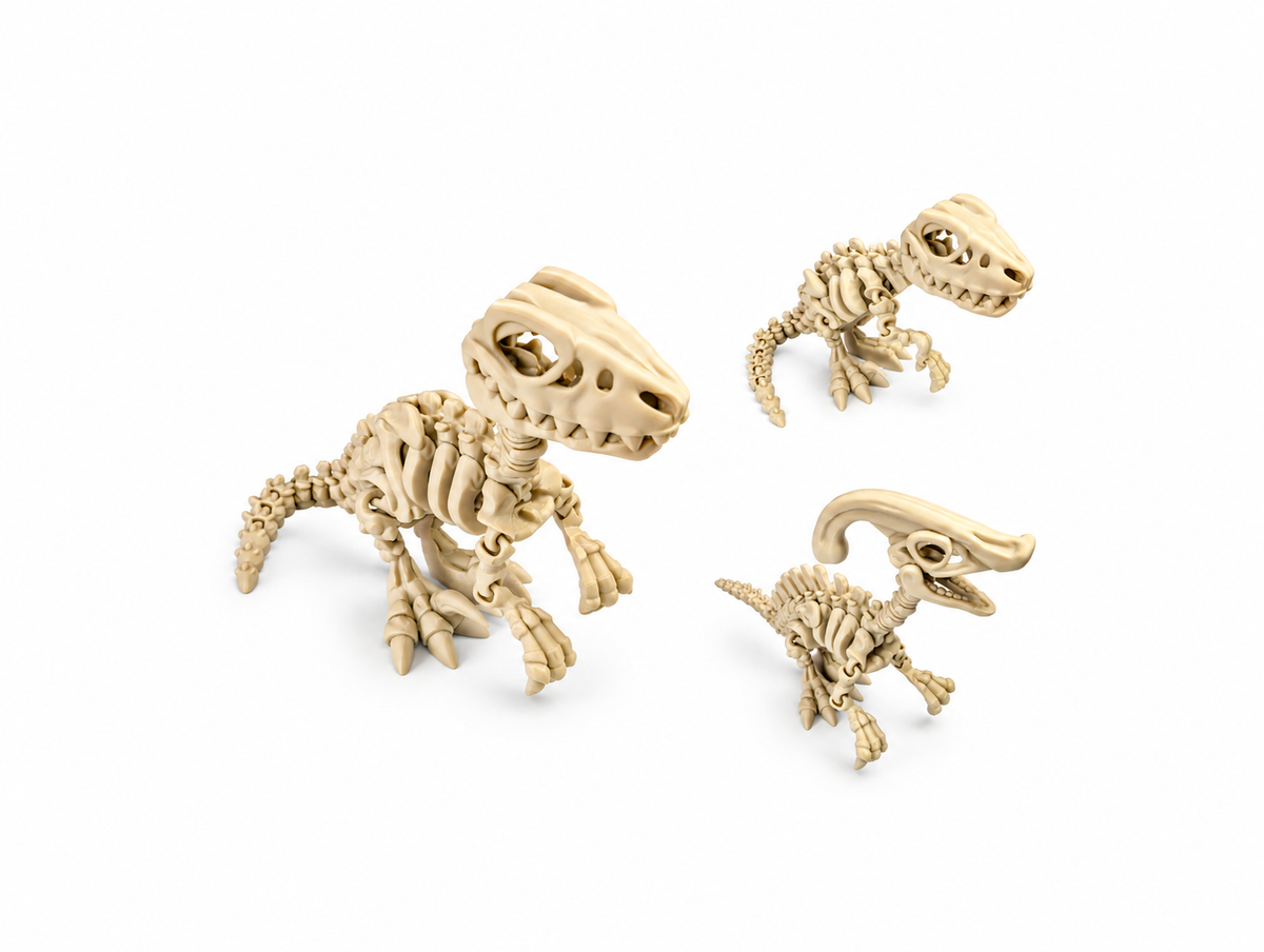 Wiggle3D 3D printed dinosaur skeletons collection
