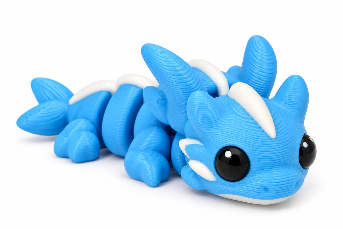 Flexible Baby Water Dragon 3D printed fidget toy
