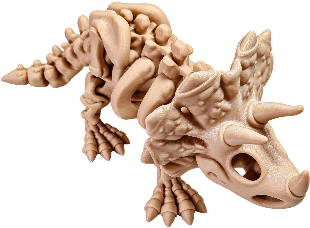 Wiggle3D bone articulated Triceratops dinosaur