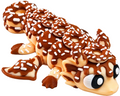 Wiggle3D Donut Dragon in cream and chocolate brown with white sprinkles