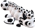 Wiggle3D Football Dragon, black and white articulated 3D printed dragon