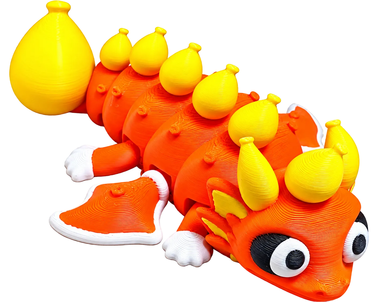 Wiggle3D articulated orange and yellow Balloon Dragon
